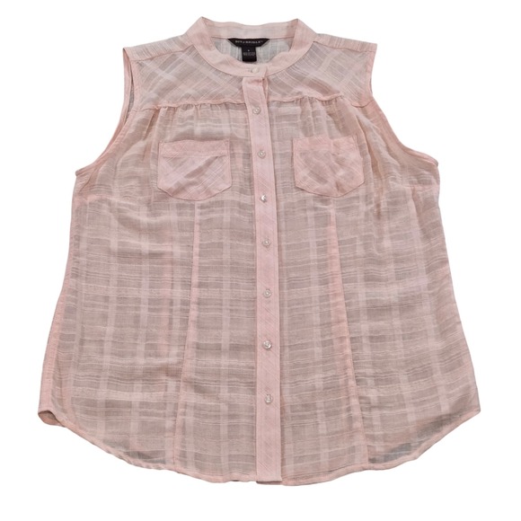 Bit & Bridle Tops - NWT Bit & Bridle Womens Small Peach Orange Sleeveless Button Up Shirt‎